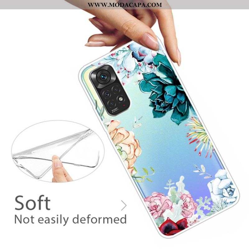 Capa Para Xiaomi Redmi Note 11 Pro / 11 Pro 5G Flores Em Aquarela