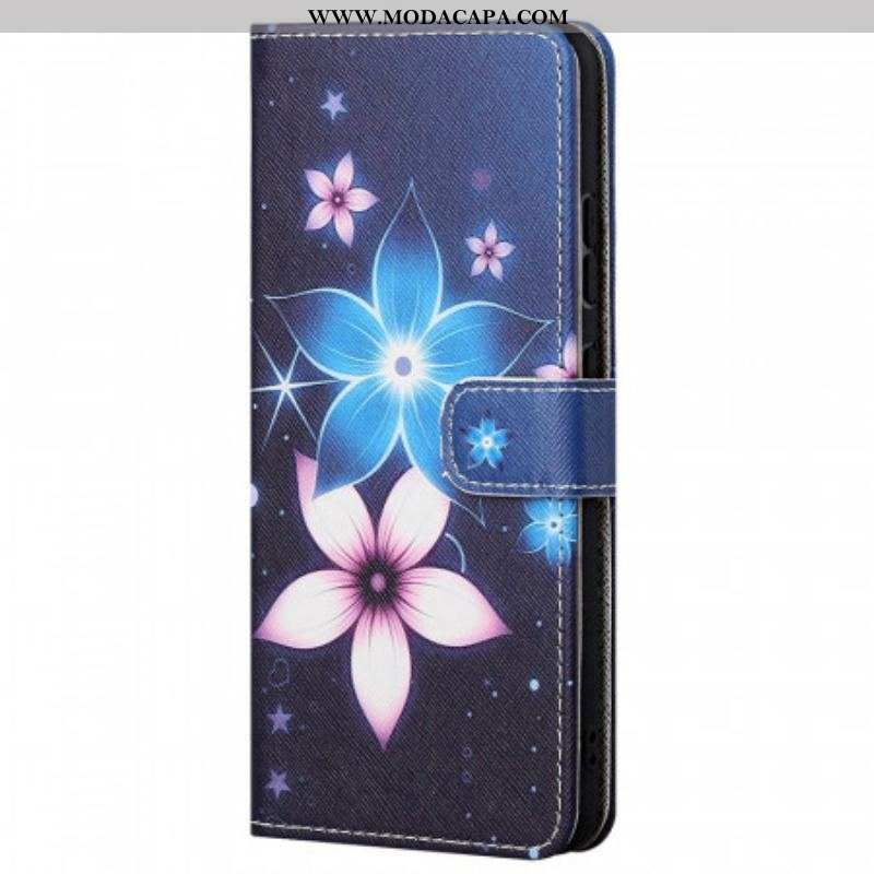 Capa Folio Para Xiaomi Redmi Note 11 Pro / 11 Pro 5G De Cordão Flores De Cinta Lunar