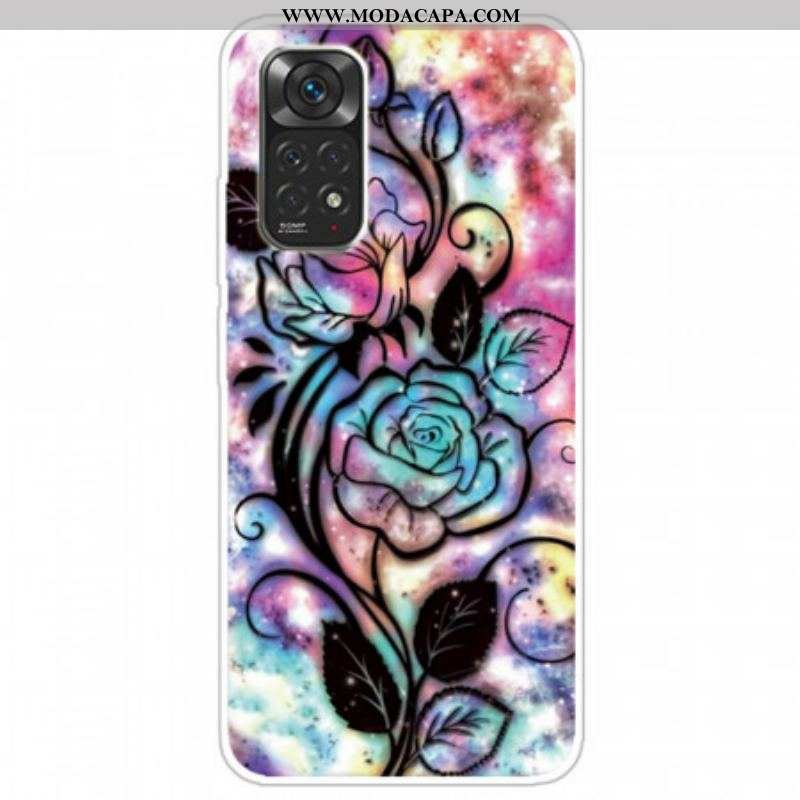 Capa Para Xiaomi Redmi Note 11 Pro / 11 Pro 5G Desenho De Flor