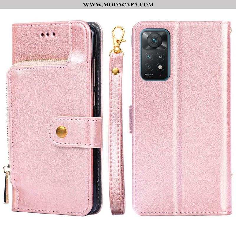 Capa Folio Para Xiaomi Redmi Note 11 Pro / 11 Pro 5G Porta-moedas Frontal E Cordão