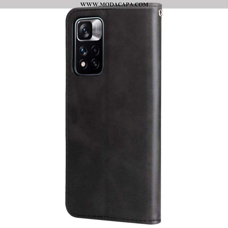 Capa Flip Para Xiaomi Redmi Note 11 Pro Plus 5G Carteira