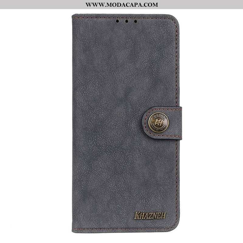 Capa De Couro Para Xiaomi Redmi Note 11 Pro Plus 5G Couro Dividido Retrô Khazneh