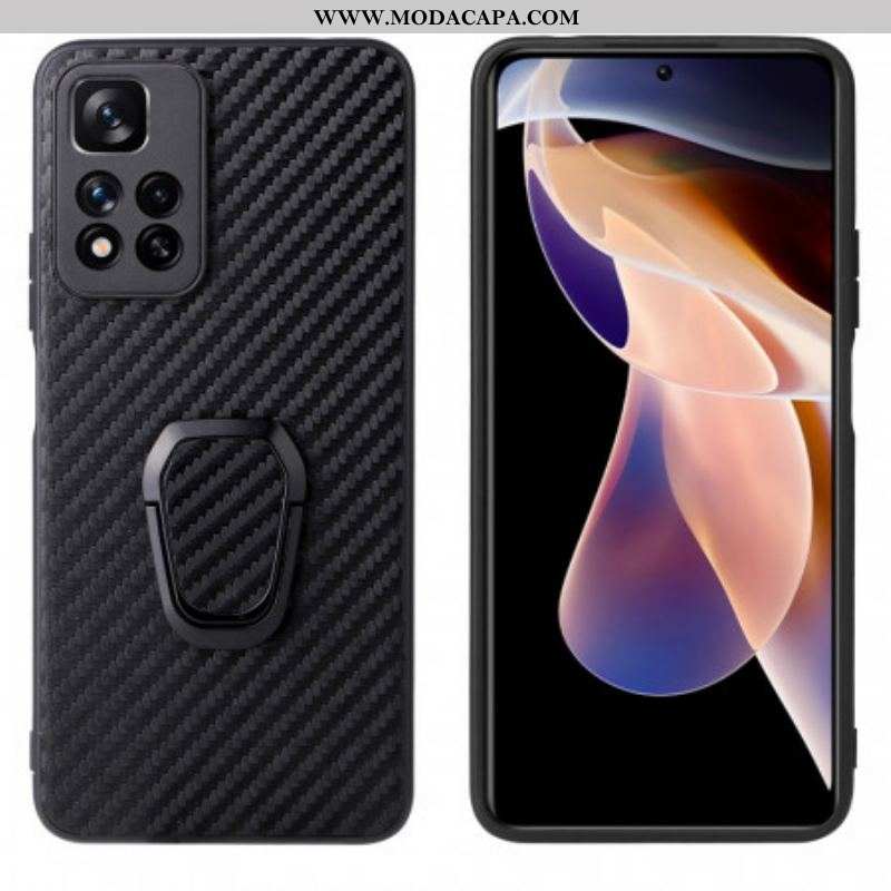 Capa Para Xiaomi Redmi Note 11 Pro Plus 5G Suporte De Anel De Fibra De Carbono