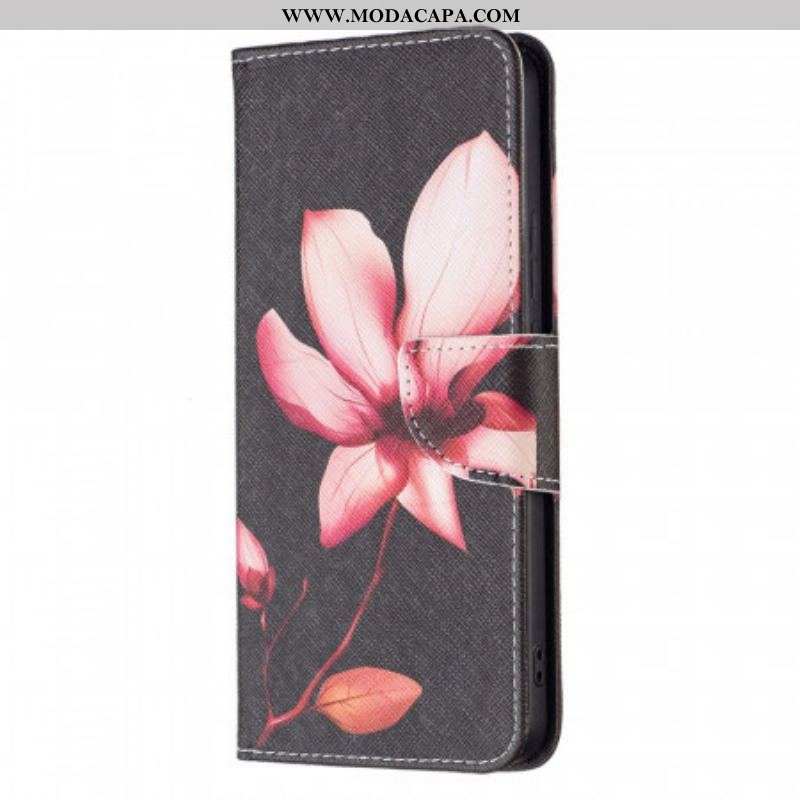 Capa De Couro Para Xiaomi Redmi Note 11 Pro Plus 5G Flor Rosa