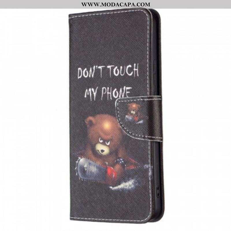 Capa De Couro Para Xiaomi Redmi Note 11 Pro Plus 5G Urso Perigoso