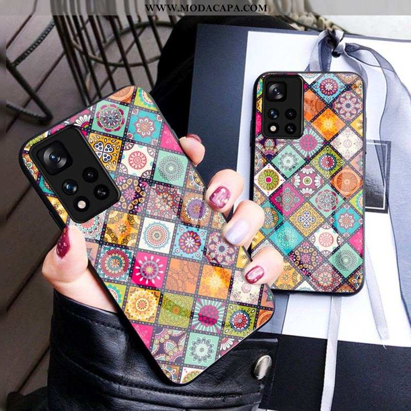 Capa Para Xiaomi Redmi Note 11 Pro Plus 5G Suporte Magnético Patchwork