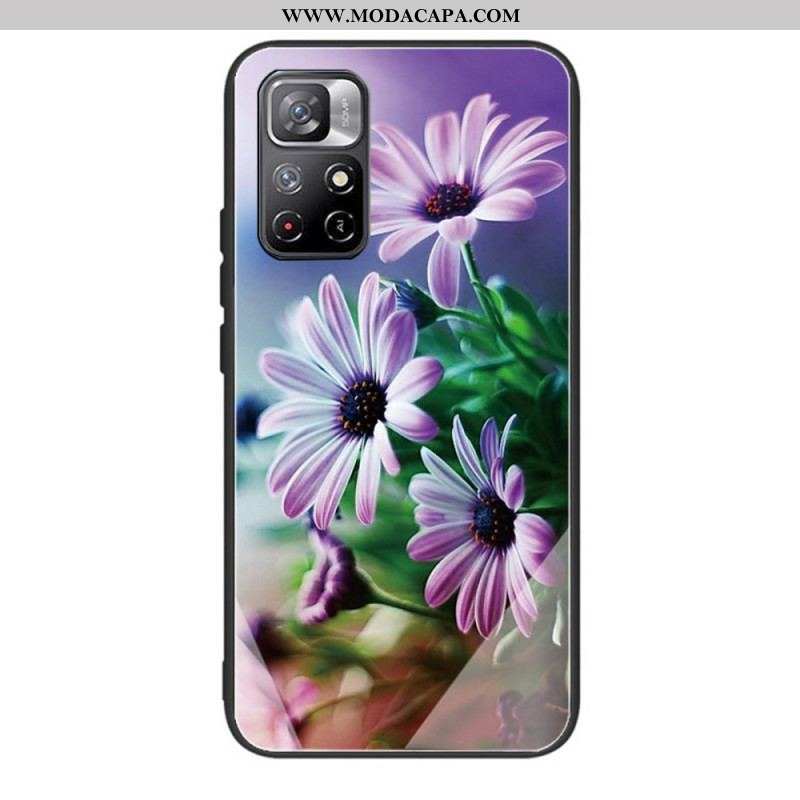 Capa Para Xiaomi Redmi Note 11 Pro Plus 5G Flores De Vidro Temperado