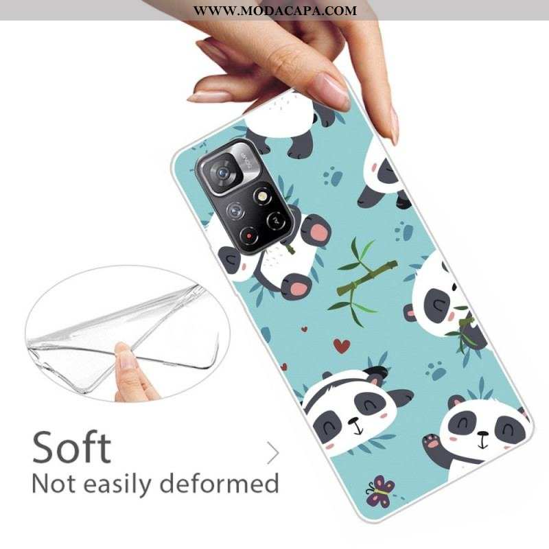 Capa Para Xiaomi Redmi Note 11 Pro Plus 5G Bando De Pandas De Silicone
