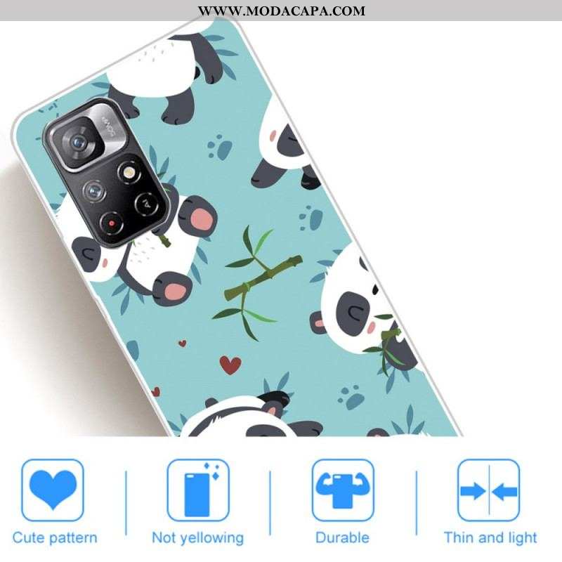 Capa Para Xiaomi Redmi Note 11 Pro Plus 5G Bando De Pandas De Silicone