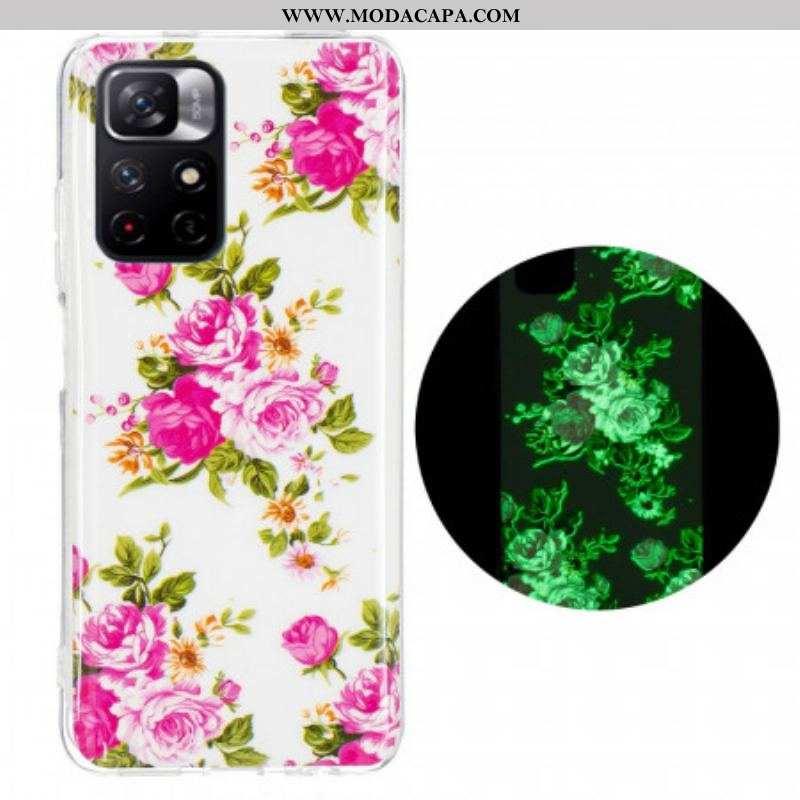 Capa Para Xiaomi Redmi Note 11 Pro Plus 5G Flores Da Liberdade Fluorescentes