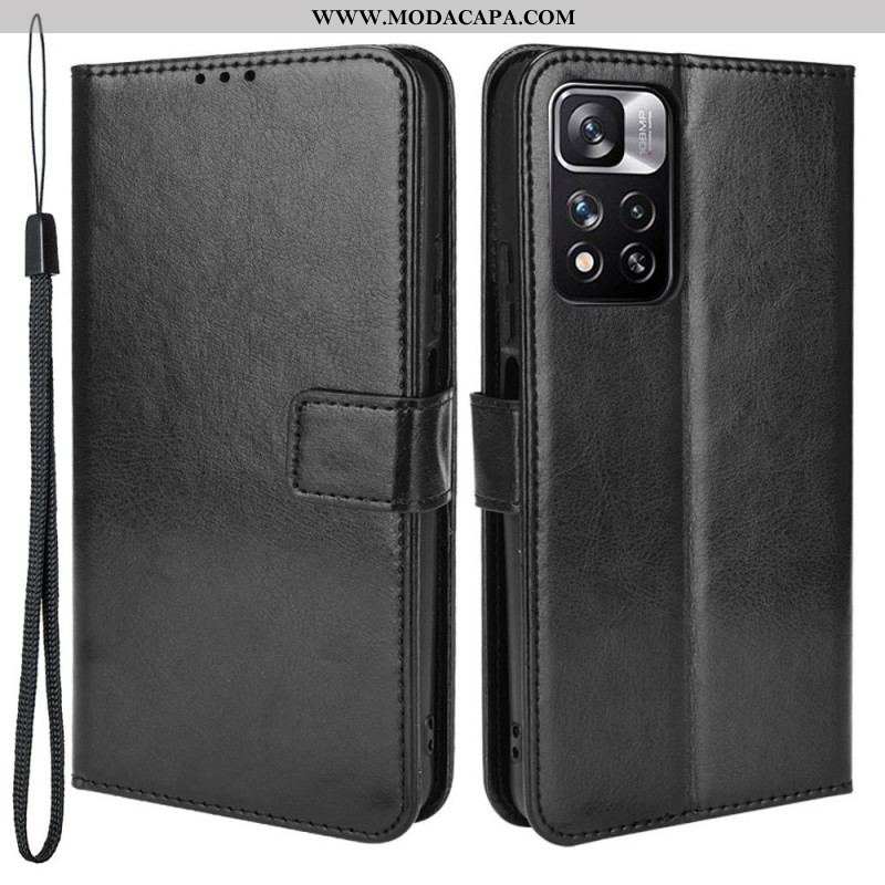 Capa Flip Para Xiaomi Redmi Note 11 Pro Plus 5G Couro Falso Chamativo