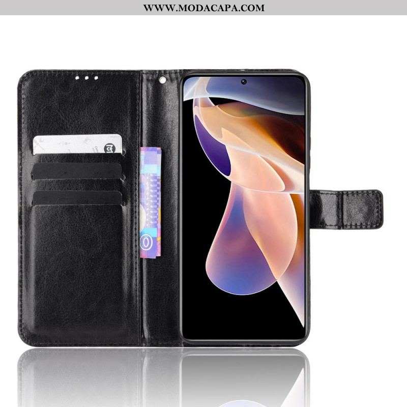 Capa Flip Para Xiaomi Redmi Note 11 Pro Plus 5G Couro Falso Chamativo