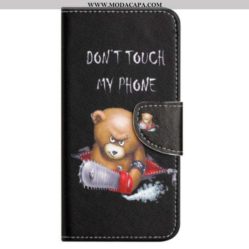 Capa Folio Para Xiaomi Redmi Note 12 4G Urso Perigoso