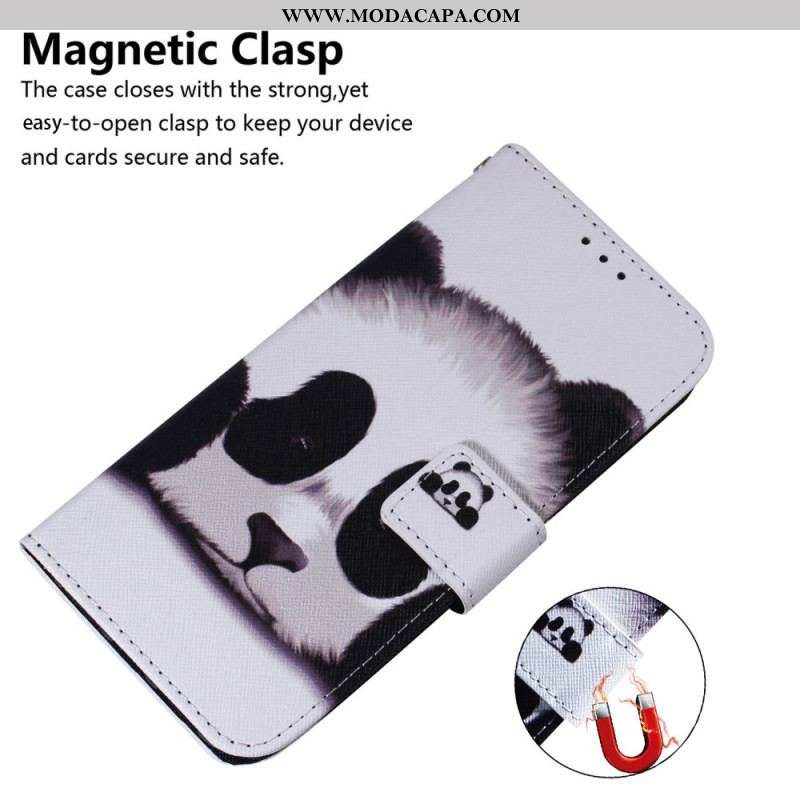 Capa Em Pele Para Xiaomi Redmi Note 12 4G Panda