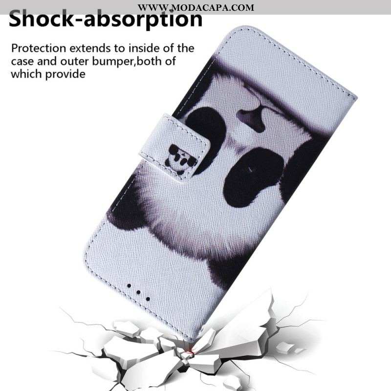 Capa Em Pele Para Xiaomi Redmi Note 12 4G Panda