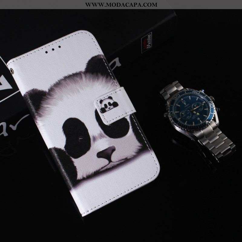 Capa Em Pele Para Xiaomi Redmi Note 12 4G Panda