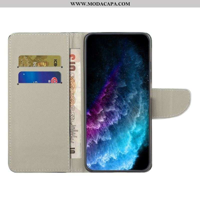 Capa Flip Para Xiaomi Redmi Note 12 5G De Cordão Cinta Mantenha A Calma