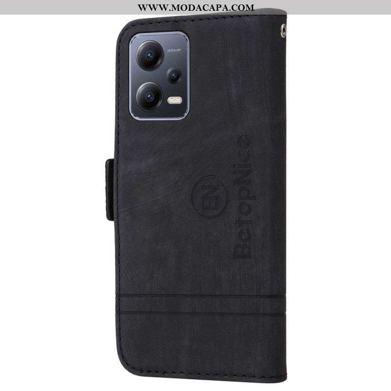 Capa Flip Para Xiaomi Redmi Note 12 5G Porta-cartões Frontal Betopnice