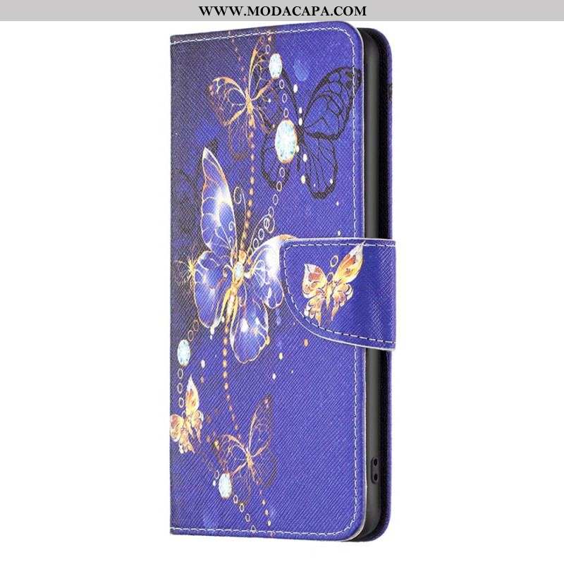 Capa Flip Para Xiaomi Redmi Note 12 5G As Borboletas