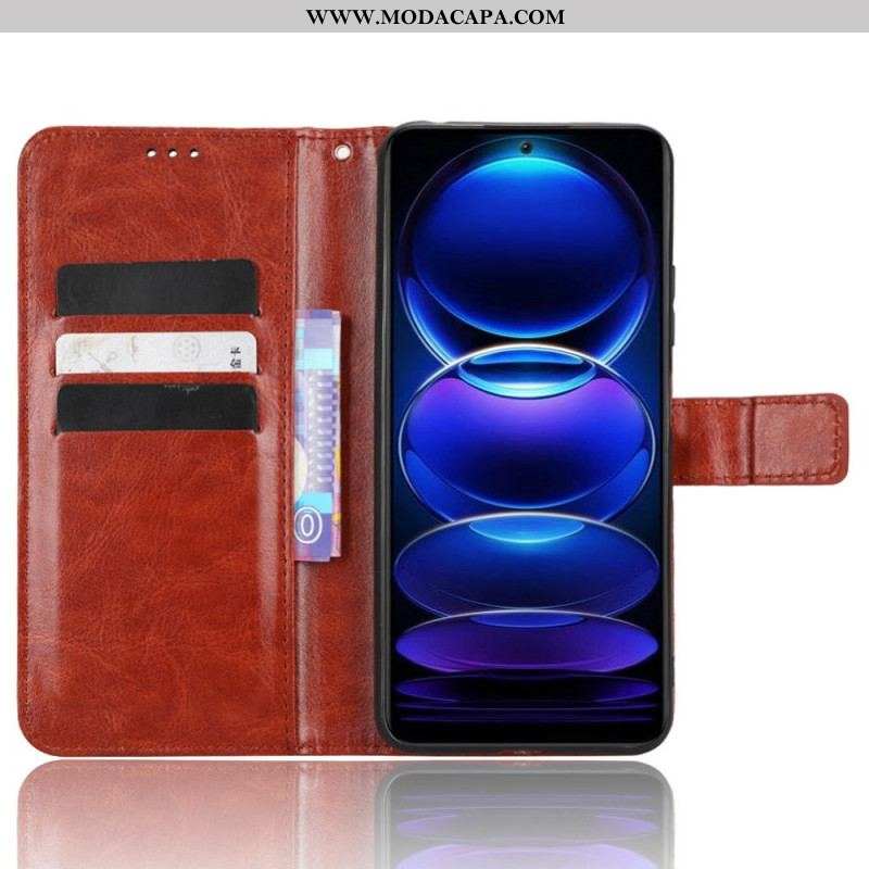 Capa De Couro Para Xiaomi Redmi Note 12 5G Couro Falso Chamativo