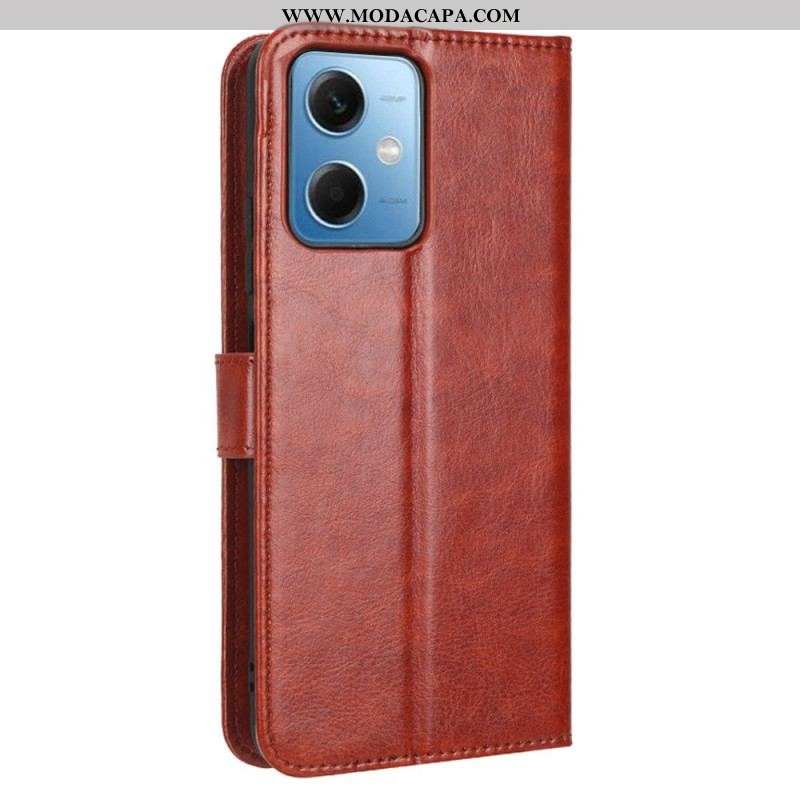 Capa De Couro Para Xiaomi Redmi Note 12 5G Couro Falso Chamativo