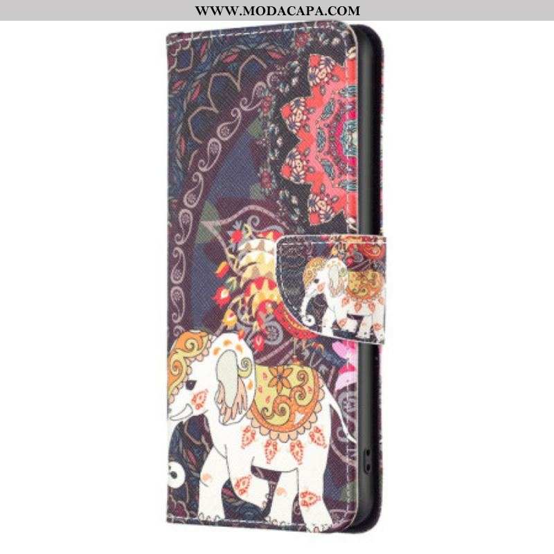 Capa Flip Para Xiaomi Redmi Note 12 5G Elefante Tribal