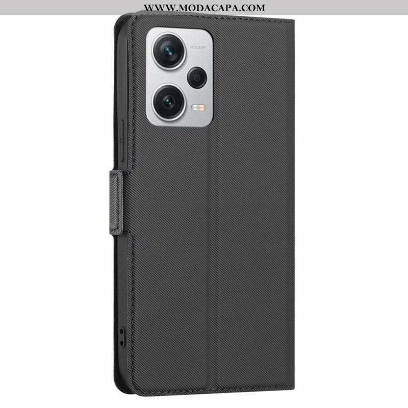 Capa De Couro Para Xiaomi Redmi Note 12 Pro Plus Dois Tons