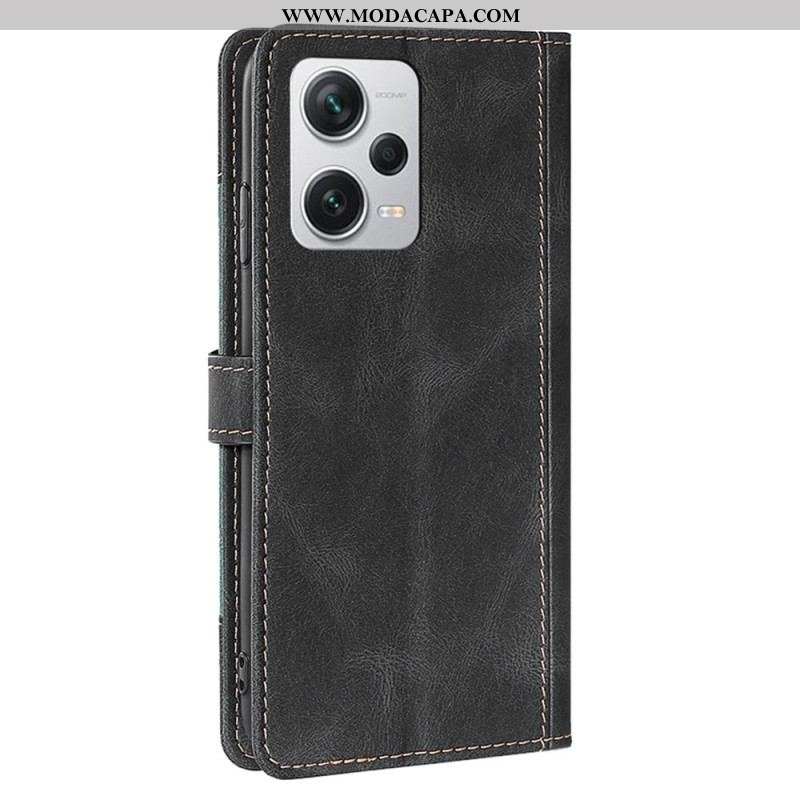 Capa De Couro Para Xiaomi Redmi Note 12 Pro Plus Floral Bicolor