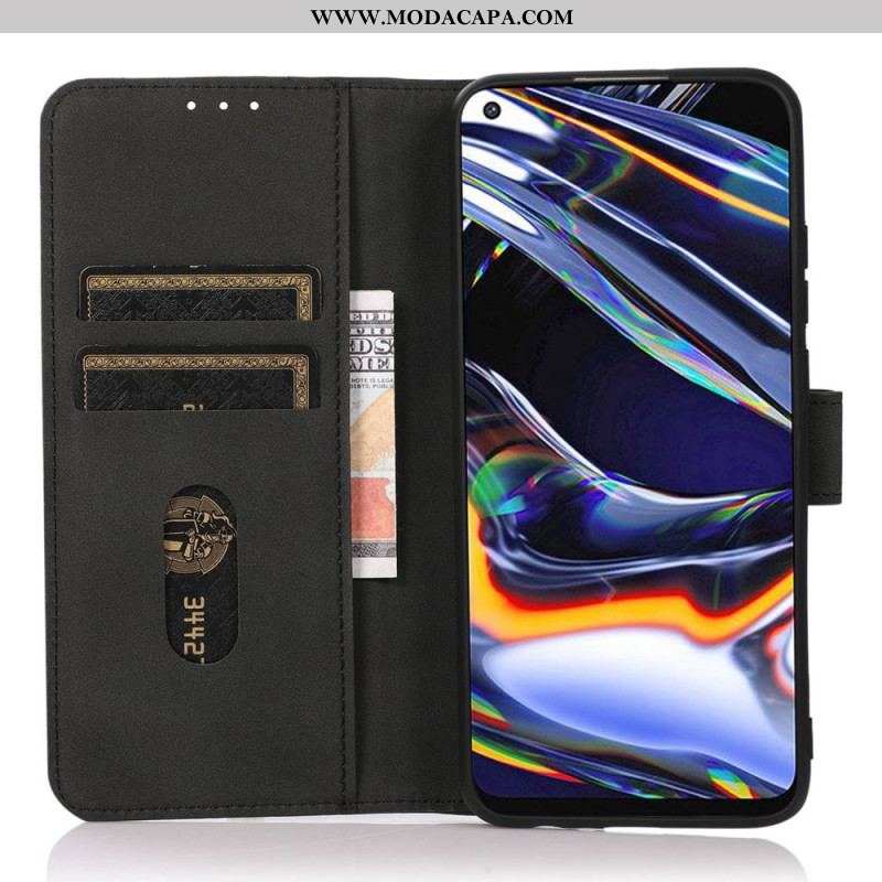 Capa Flip Para Xiaomi Redmi Note 12 Pro Plus Khazneh Moda Efeito Couro