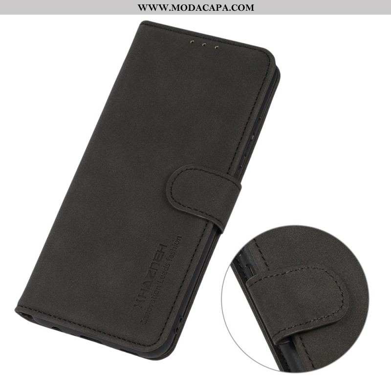 Capa Flip Para Xiaomi Redmi Note 12 Pro Plus Khazneh Moda Efeito Couro