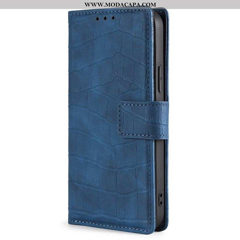 Capa Em Pele Para Xiaomi Redmi Note 12 Pro Plus Crocodilo