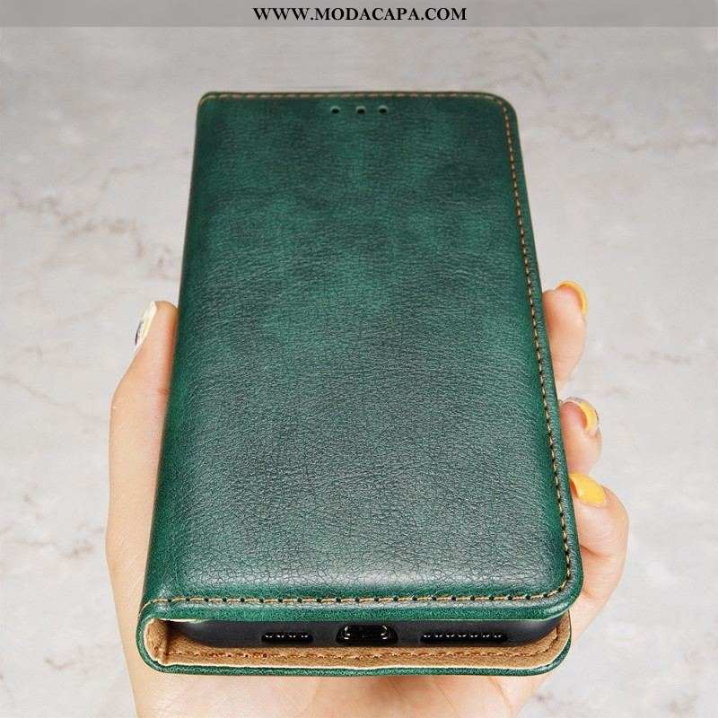 Capa De Celular Para Xiaomi Redmi Note 12 Pro Plus Flip Costura De Couro Falso