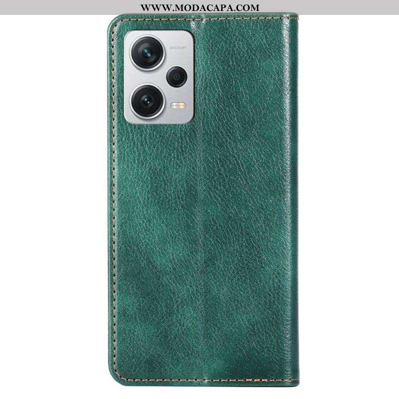 Capa De Celular Para Xiaomi Redmi Note 12 Pro Plus Flip Costura De Couro Falso