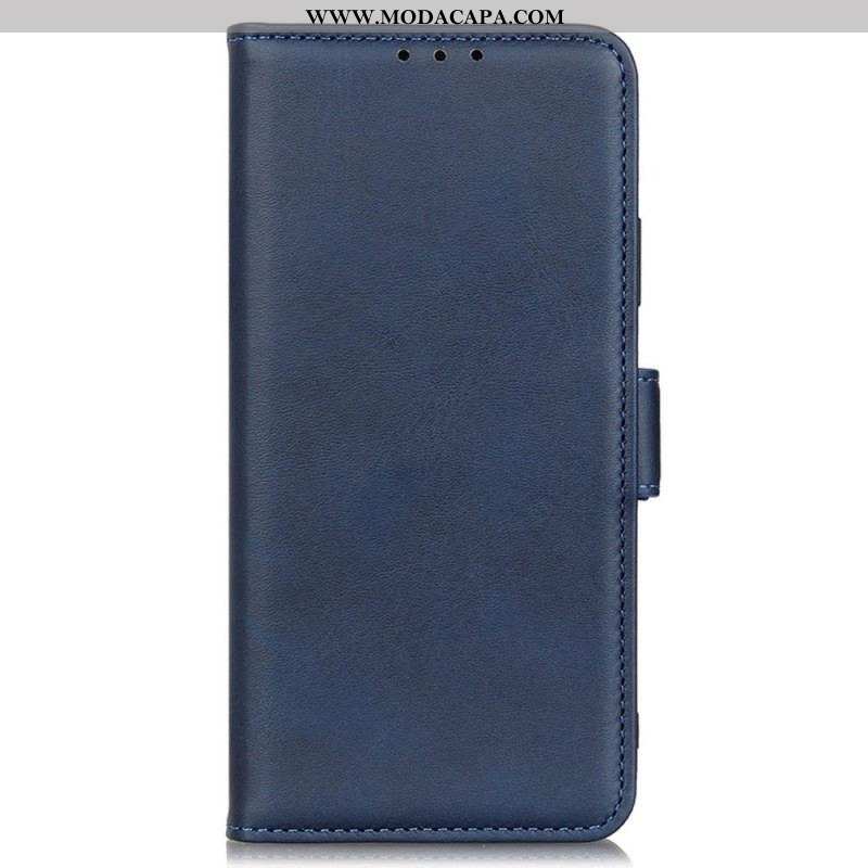 Capa De Couro Para Xiaomi Redmi Note 12 Pro Fecho Duplo