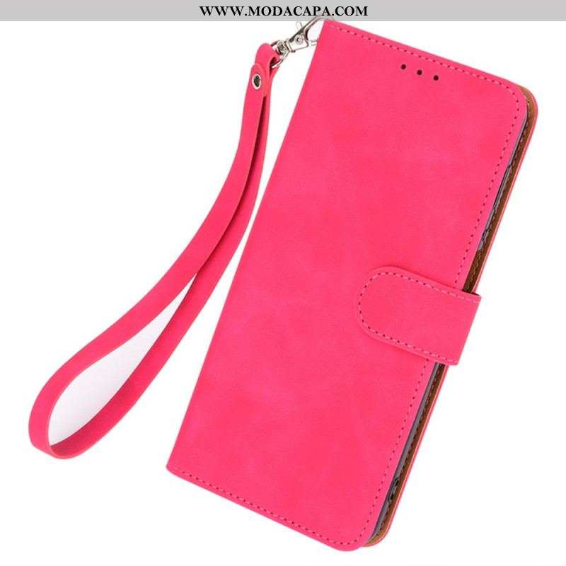 Capa Flip Para Xiaomi Redmi Note 12 Pro Vintage Com Cordão