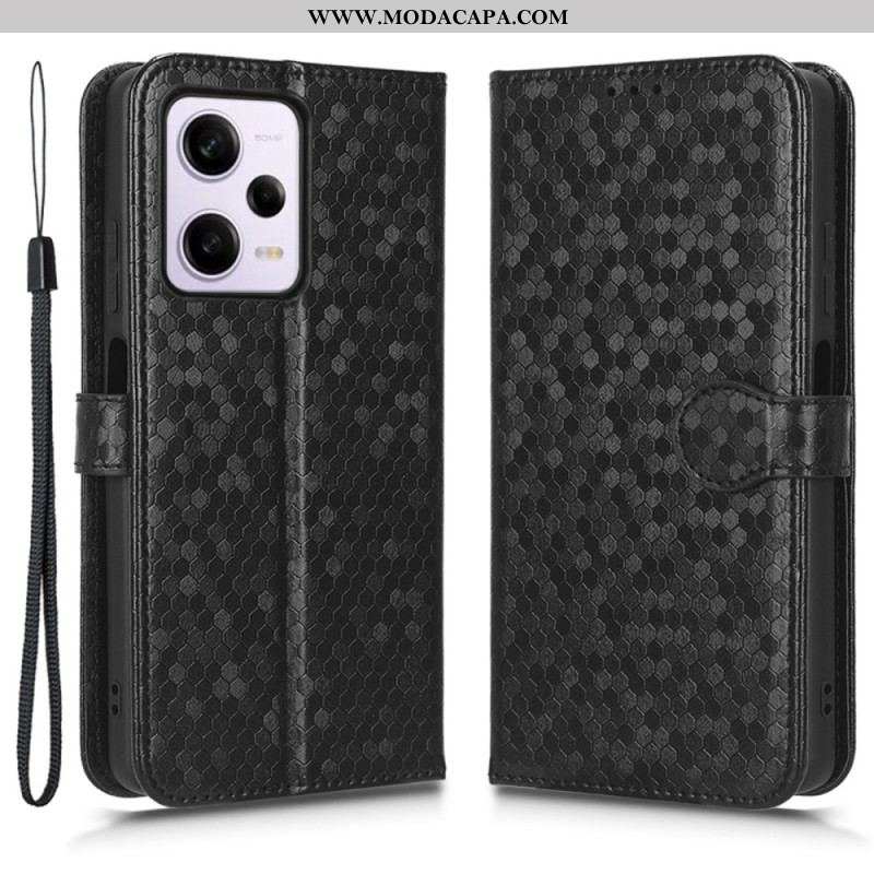 Capa Flip Para Xiaomi Redmi Note 12 Pro De Cordão Padrão 3d Strappy