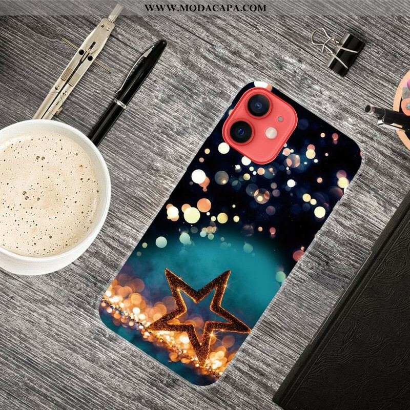 Capa Para iPhone 13 Mini Estrela Flexível