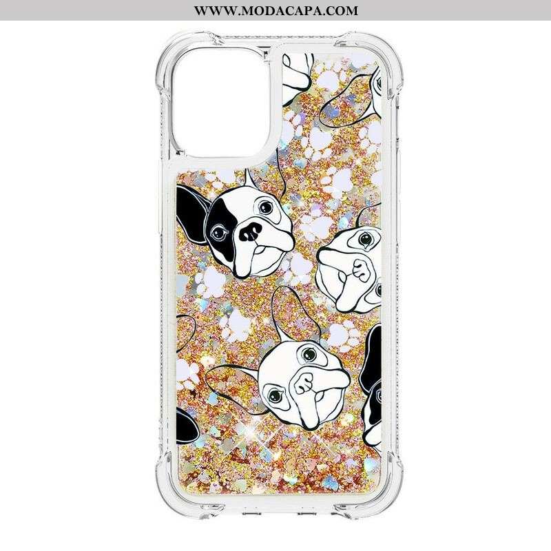 Capa De Celular Para iPhone 13 Mini Mr Dog Lantejoulas