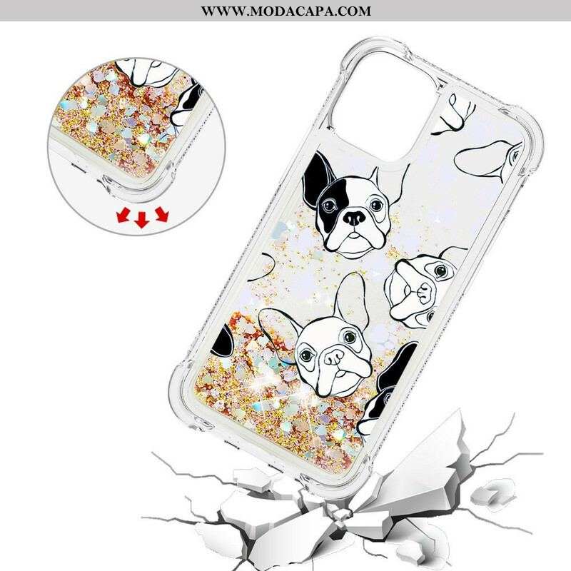 Capa De Celular Para iPhone 13 Mini Mr Dog Lantejoulas