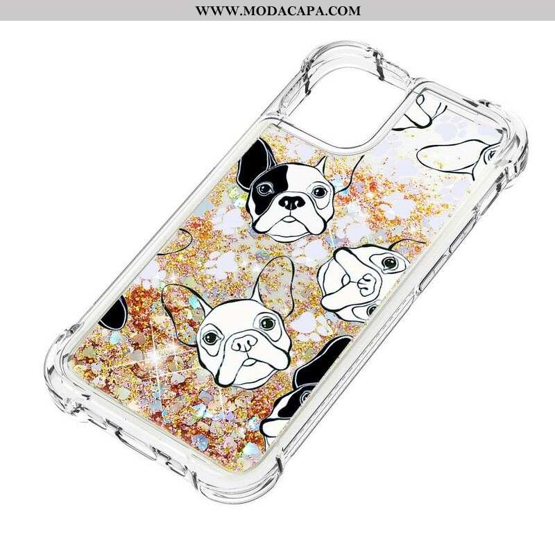 Capa De Celular Para iPhone 13 Mini Mr Dog Lantejoulas