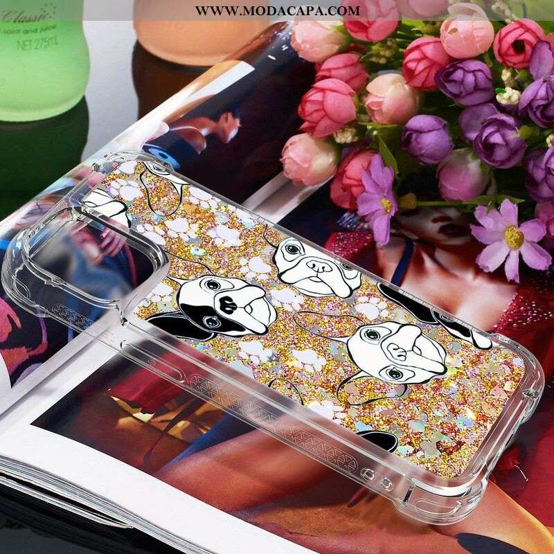 Capa De Celular Para iPhone 13 Mini Mr Dog Lantejoulas