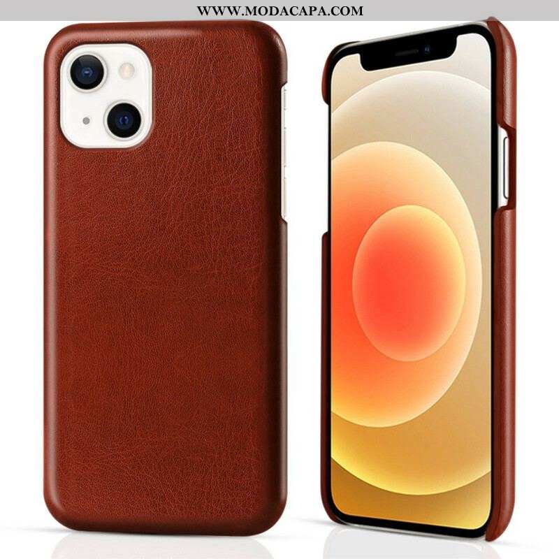 Capa Para iPhone 13 Mini Efeito Couro Ksq