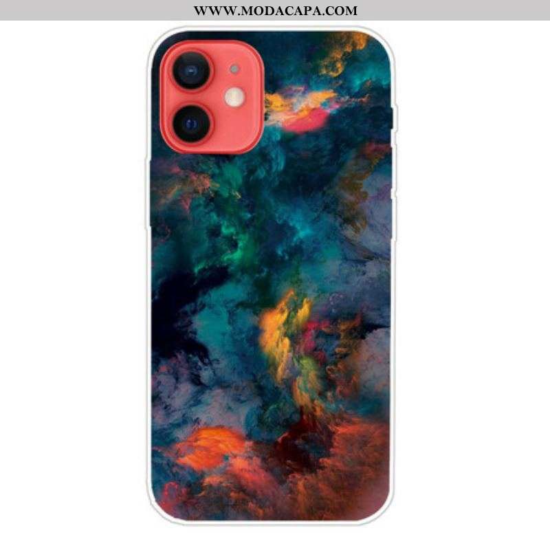 Capa De Celular Para iPhone 13 Mini Nuvens Coloridas