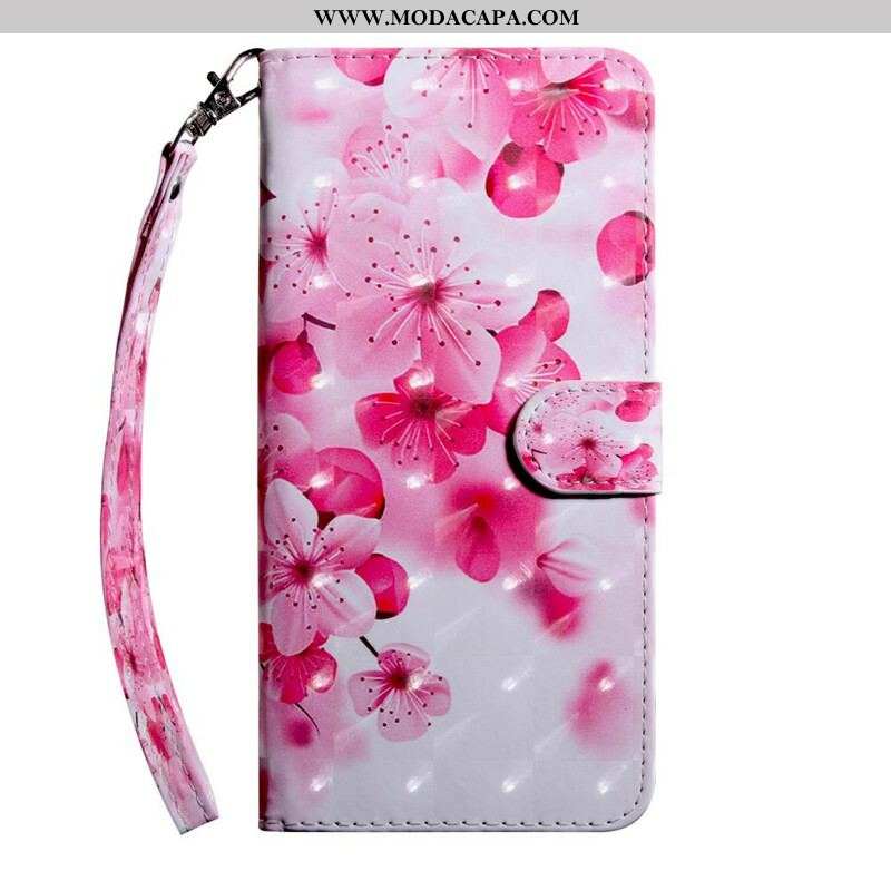 Capa Flip Para iPhone 13 Mini Flor De Flores De Ponto De Luz