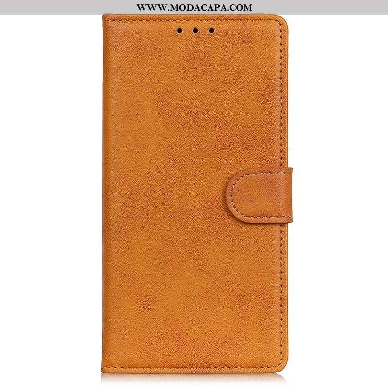 Capa De Couro Para iPhone 13 Mini Efeito De Couro Fosco Retrô