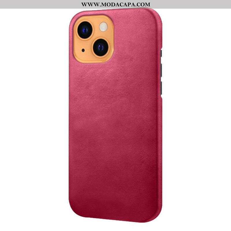 Capa Para iPhone 13 Mini Efeito Couro Ksq