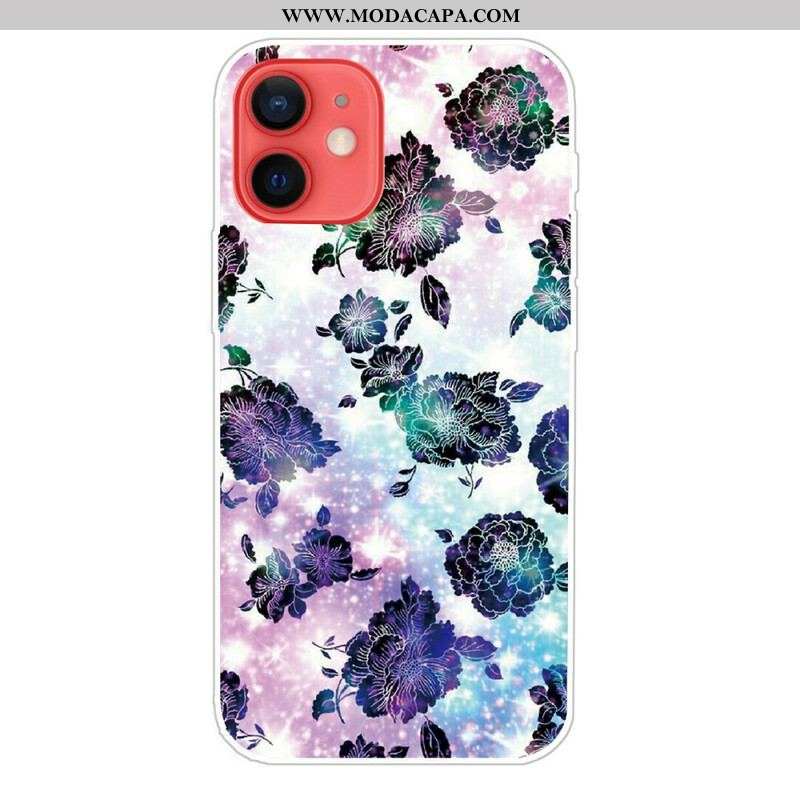 Capa Para iPhone 13 Mini Flores Intensas