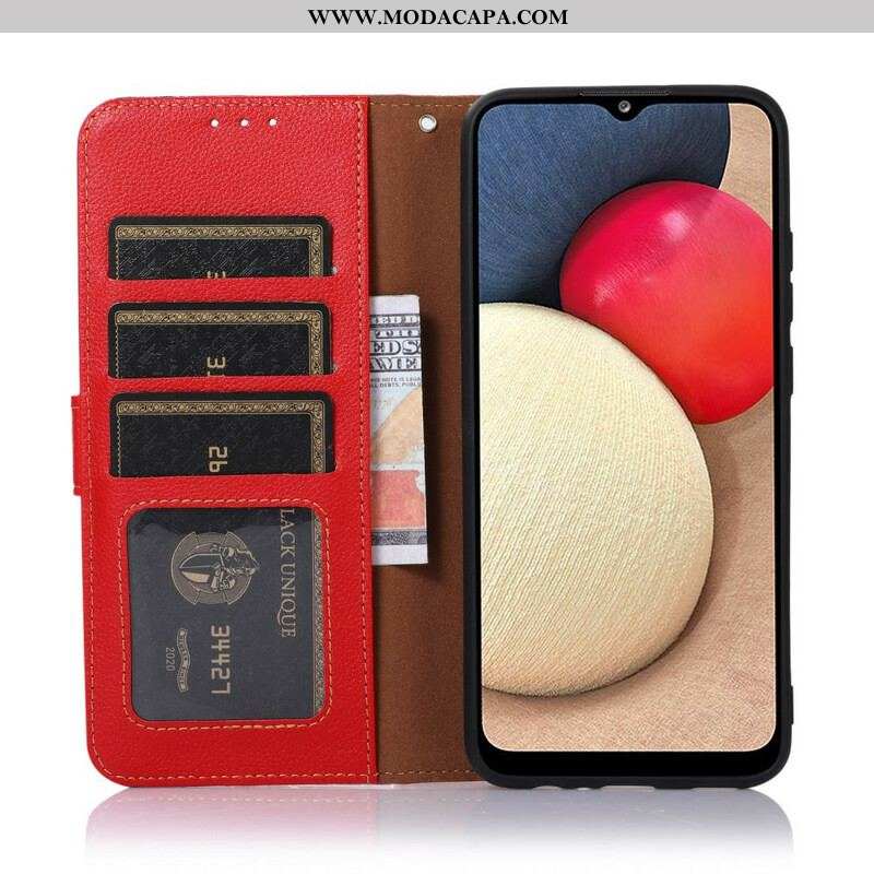 Capa Flip Para iPhone 13 Mini Estilo Lichia Rfid Khazneh