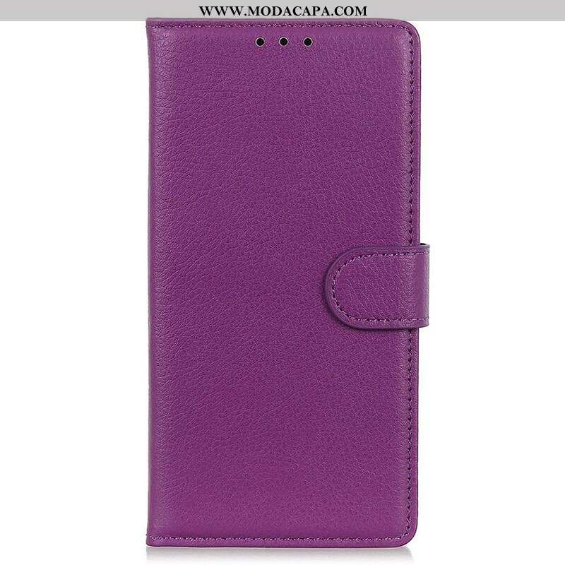 Capa Folio Para iPhone 13 Pro Max Couro Falso Tradicional