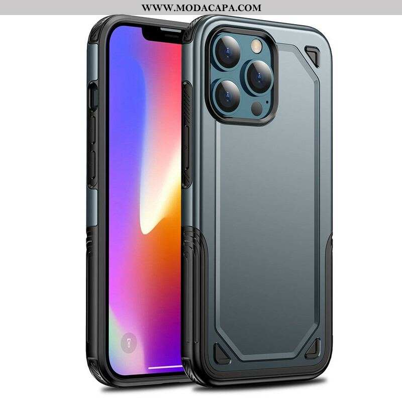 Capa Para iPhone 13 Pro Max Efeito De Metal De Armadura